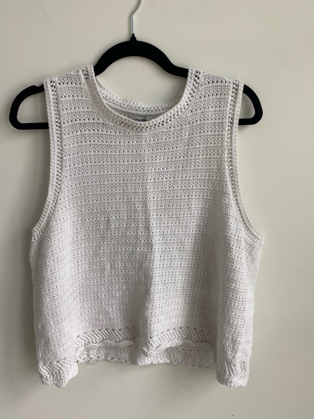 J. Crew White Crochet Knit Tank